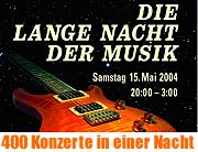 Den Abend und die ganze Nacht geht es quer durch München auf der Fährte nach musikalischen Impressionen. Zum 5. Mal findet die Lange Nacht der Musik statt