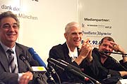 Placido Domingo, Sir Peter Jonas, Ivor Bolton (Bild: Martin Schmitz)