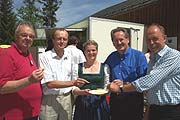 Norbert Kerkel, Landrat Kreis Miesbach, und Dr. Kurt Mühlhäuser, Vorsitzender der SWM-Geschäftsführung, Münchens OB Christian Ude und die Bio-Käse Königin (Foto: Martin Schmitz)