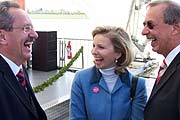 OB Ude bei der Eröffnung der HVB Seebühne mit den HVB Vorständen Christine Licci und Dieter Rampl (Foto: Martin Schmitz)
