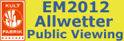 EM 2012 Public Viewing im Allwetter Biergarten Kultfabrik auf Riesen LED Wand
