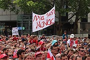 Tausende feierten auch 2019 in München auf den Straßen und auf dem Marienplat: Mia san Kovac(©Foto. Martin Schmitz)