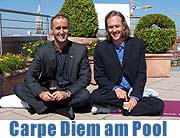 Ganz nach dem Motto Carpe Diem - den Wirkungsgetränken für eine bewusste und natürliche Lebensweise - finden im Sommer 2005 im Mandarin Oriental, Munich einmal wöchentlich die CARPE DIEM Urban Yoga-Serie mit Star-Lehrer Patrick Broome vom Jivamukti Yoga Center München statt (Foto: Martin Schmitz)