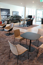 Neu designte Inneneinrichtung, bislang nur hier im AudiZentrum Trudering zu sehen (©Foto: Marrtin Schmitz)