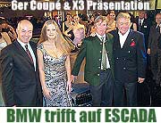 BMW Niederlassung München päsentiert die neuen Modelle 6er Coupe und X3 mit einer ESCADA Modenschau vor 800 geladenen Gästen am 15.1.2004 (Foto: Martin Schmitz)