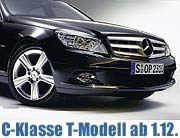 Mercedes Benz - Das neue T-Modell der C-Klasse kostet in Deutschland je nach Motorversion zwischen 31 713,50 und 47 124 Euro. Ab 1.12.2007 beim Münchner Mercedes-Benz Händler (Foto: Mercedes Benz)