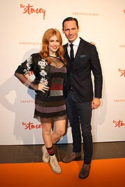 Palina Rojinski, Oberpollinger Geschäftsführer Alexander Repp (©Foto: Martin Schmitz)