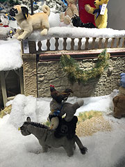 Die Bremer Stadtmusikanten im Steiff Weihnachtszauber 2014 im Schaufenster der Galeria Kaufhof am Marienplatz München (©Foto. Martin Schmitz)