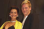 Playmate Gitta Sax und FC Bayer  Sebastian Schweinsteiger (Foto. Daniela Böhme)