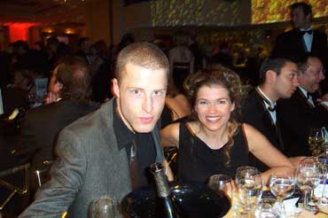Anke Engelke mit Freund & Pop Literat Benjamin von Stuckrad-Barre auf dem 30. Deutschen Filmball 2003 (Foto: Marikka-Laila Maisel)