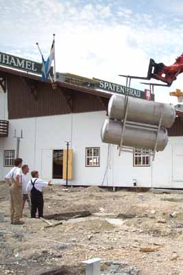 Fundament des neuen Glöckle Wirt Zeltes