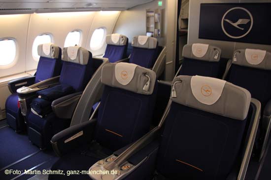 Business Class in der neuen A380 der Lufthansa 100602lh_a380_082